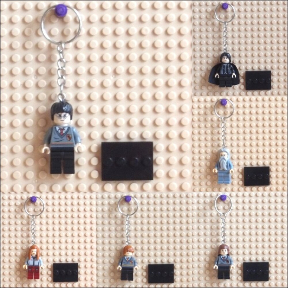 Minifigure Keychain Custom Harry Potter Dumbledore Snape Ron Hermione Ginny New